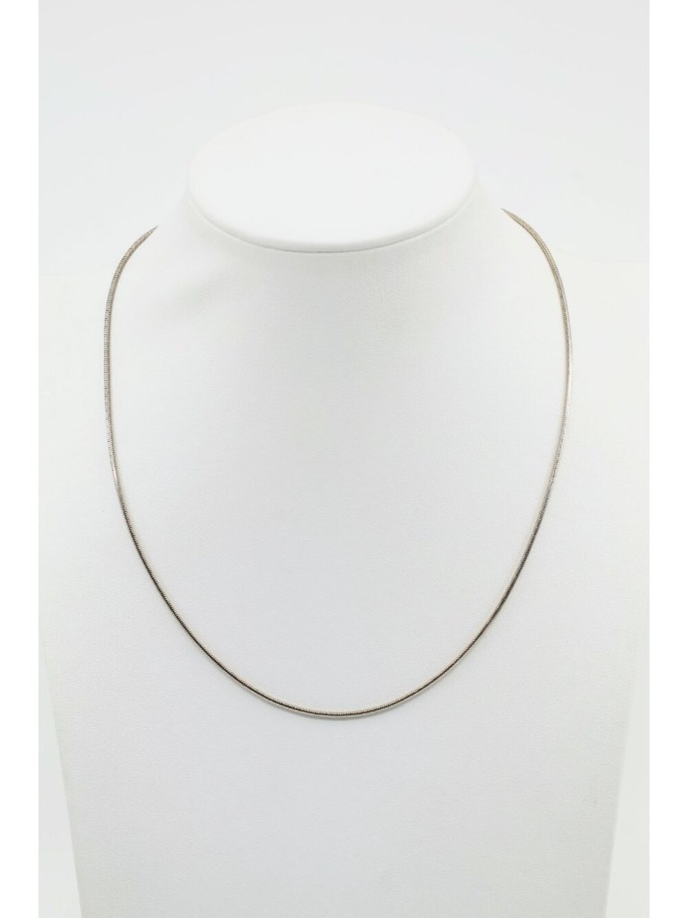 Unique 14K Karat Solid White Gold Designer Snake Chain Necklace - 16.50" Length